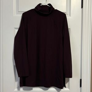 J Jill Large Luxe Supima Tunic Turtleneck Long Sleeve Pullover Stretch Shirt